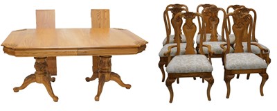 Lot 901 - An American oak extending dining table, the...