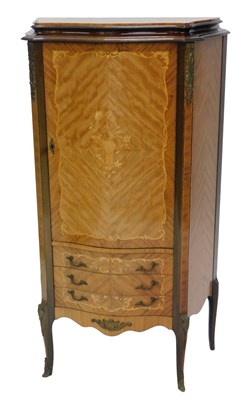 Lot 907 - A Continental kingwood and marquetry cocktail...