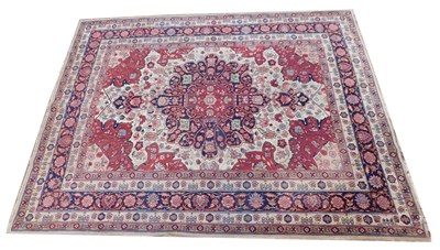 Lot 908 - An Indian carpet, with a design of flowers,...