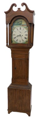 Lot 935 - A 19thC longcase clock, the arched dial...