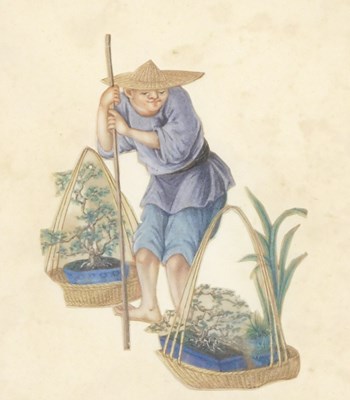 Lot 44 - A pair of late 19thC Chinese watercolours, on...