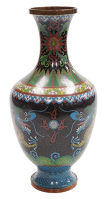 Lot 43 - A Qing dynasty late 19thC cloisonne vase, of...
