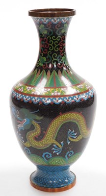 Lot 43 - A Qing dynasty late 19thC cloisonne vase, of...