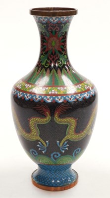 Lot 43 - A Qing dynasty late 19thC cloisonne vase, of...