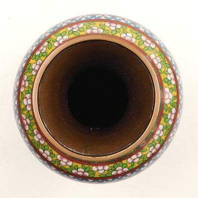 Lot 43 - A Qing dynasty late 19thC cloisonne vase, of...