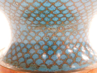 Lot 43 - A Qing dynasty late 19thC cloisonne vase, of...