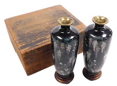 Lot 17 - A pair of Meiji period Japanese cloisonne...