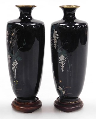 Lot 17 - A pair of Meiji period Japanese cloisonne...