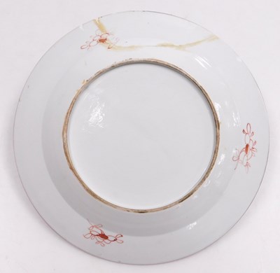 Lot 46 - A Qing dynasty late 18thC clobbered blue and...