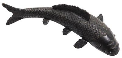 Lot 40 - A 20thC Chinese bronze figure of a carp, 27cm...