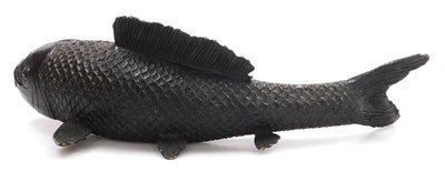 Lot 40 - A 20thC Chinese bronze figure of a carp, 27cm...