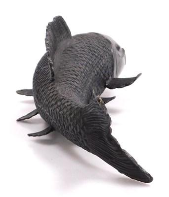 Lot 40 - A 20thC Chinese bronze figure of a carp, 27cm...