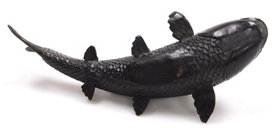 Lot 40 - A 20thC Chinese bronze figure of a carp, 27cm...