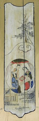 Lot 51 - A set of four late 19thC Chinese painted...