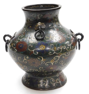 Lot 28 - A Qing dynasty late 19thC bronze and champleve...