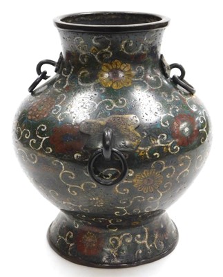 Lot 28 - A Qing dynasty late 19thC bronze and champleve...