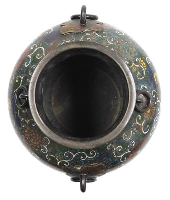 Lot 28 - A Qing dynasty late 19thC bronze and champleve...