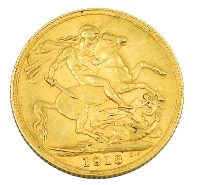 Lot 105 - A George V gold sovereign 1913, 8.0g.