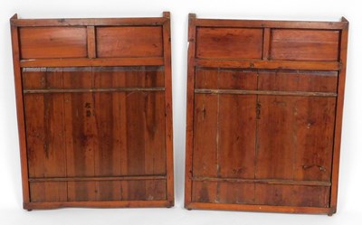 Lot 26 - A pair of 19thC Chinese carved and painted...
