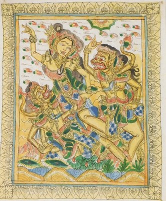 Lot 70 - A pair of 20thC Balinese Kamasan style...