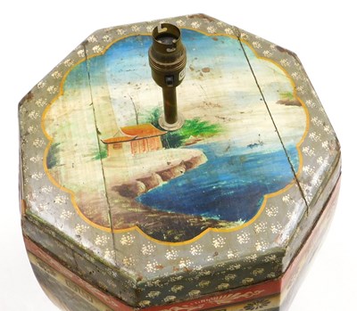 Lot 68 - A late 20thC Chinese wooden table lamp, of...