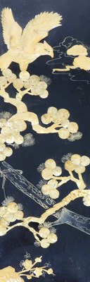 Lot 73 - A set of four Chinese late 19thC black lacquer...