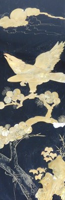 Lot 73 - A set of four Chinese late 19thC black lacquer...