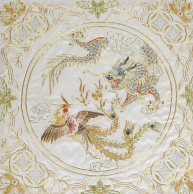 Lot 79 - A group of Oriental pictures, on silk and...