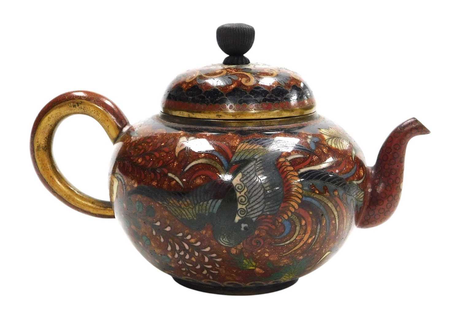 Lot 80 - A Japanese cloisonne enamel miniature tea pot,...