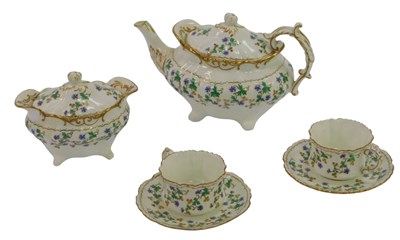 Lot 46 - An early 19thC porcelain part tea service,...