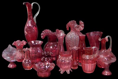 Lot 71 - A group of Victorian and later cranberry...