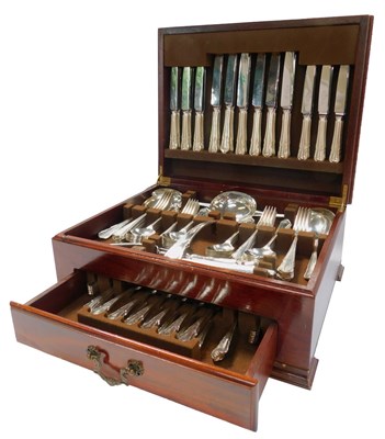 Lot 76 - A silver plated Dubarry pattern canteen of...