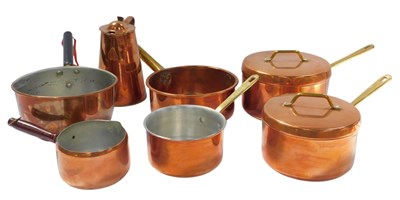 Lot 84 - A set of three graduated copper...