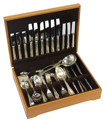 Lot 88 - A silver plated Dubarry pattern canteen of...