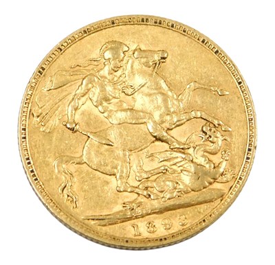 Lot 13 - A Queen Victoria full gold sovereign 1893, 8.0g.