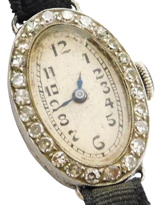 Lot 203 - A mid-century lady's cocktail watch, oval...