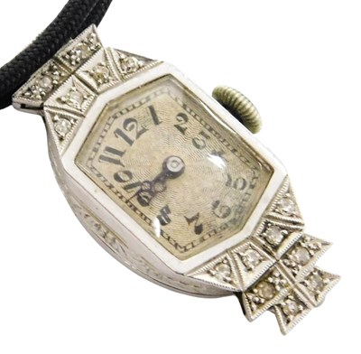Lot 205 - A mid-century lady's diamond set watch,...