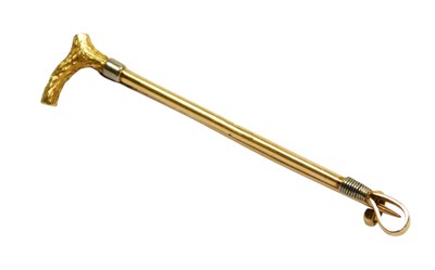 Lot 209 - An Edwardian riding crop bar brooch or tie pin,...