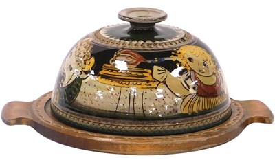 Lot 58 - A late 20thC Swiss pottery cheese cover,...