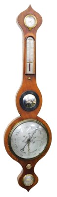 Lot 52 - A 19thC mahogany wheel barometer, with a...