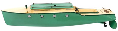 Lot 99 - A Hornby tinplate clockwork speedboat, painted...