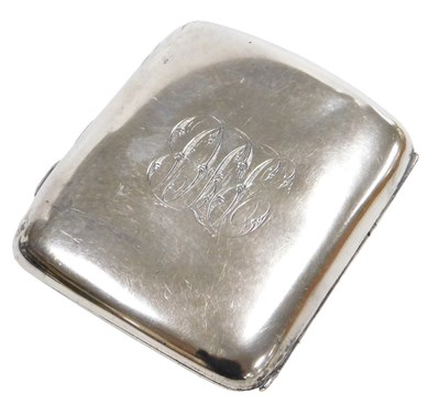 Lot 114 - A George V silver cigarette case, of curved...