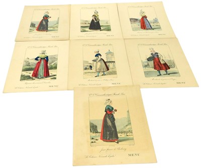 Lot 133 - Seven 1937 menu's for the S.S Ile-de-France,...