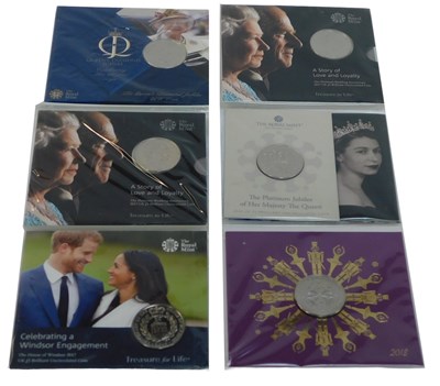 Lot 130 - Six The Royal Mint five pound commemorative...