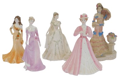 Lot 165 - Five Coalport porcelain figures, modelled as...