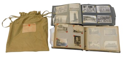 Lot 193 - Two albums of military and topographical...