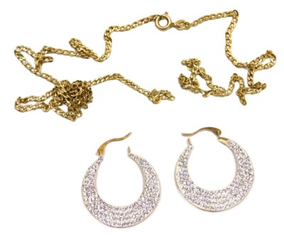 Lot 206 - A 9ct gold fine curb link neck chain, on a...