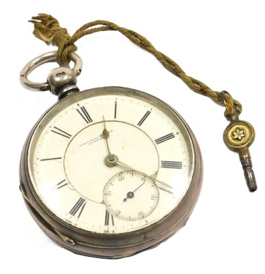 Lot 212 - A Victorian gentleman's silver cased pocket...