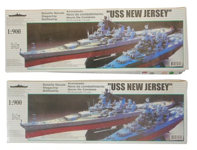 Lot 261 - Battleship model kits, scale 1:900, USS New...