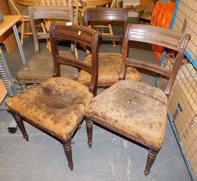 Lot 1067 - A set of four 19thC mahogany bar back dining...